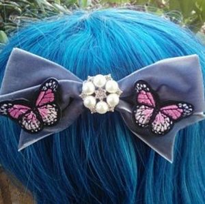 Velvet Butterfly Hair Bow